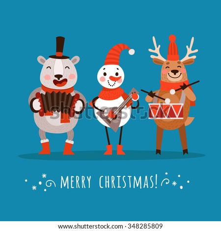 set stylish christmas characters polar bear stock vector 348285809 set stylish christmas characters polar bear stock vector 348285809