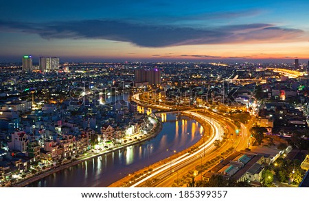 Ho Chi Minh city by night, Vietnam