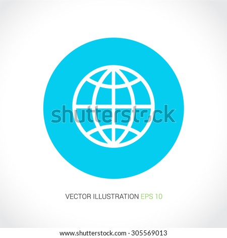 Vector icons on abstract background with blue circle "browser"
