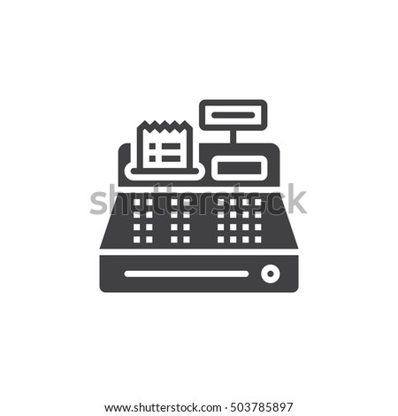 Cash register icon vector, filled flat sign, solid pictogram isolated on white, logo illustration