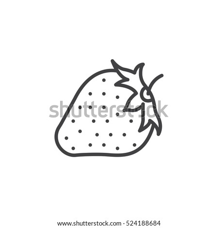 Strawberry line icon, outline vector sign, linear pictogram isolated on white. logo illustration