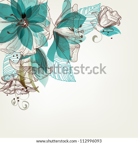 Retro flowers vector illustration