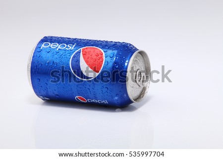 Kuala Lumpur, Malaysia 22nd August 2016,can of pepsi on the white background