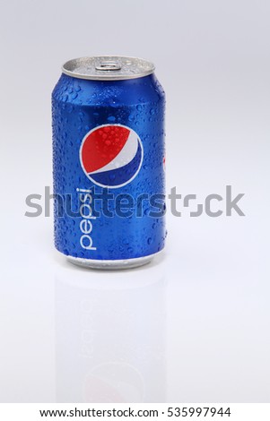 Kuala Lumpur, Malaysia 22nd August 2016,can of pepsi on the white background
