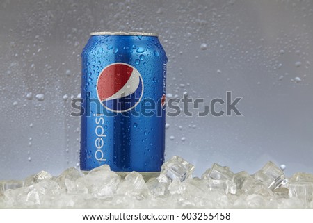 Kuala Lumpur, Malaysia ,march 14 2017,can of pepsi on the white background