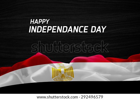 Happy Independence Day Egypt Flag Wood Stock Illustration ...