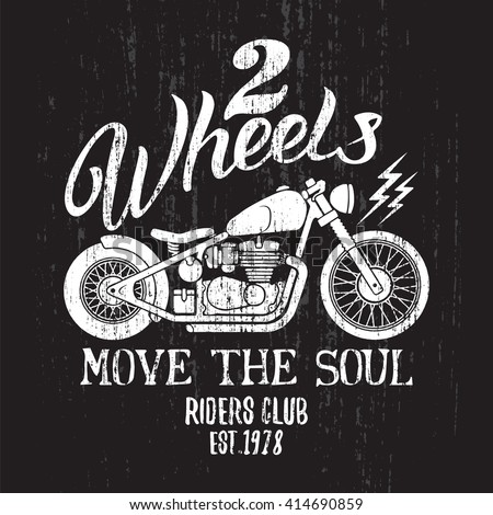 Download Custom Motorcycle Tshirt Graphic Vintage Typography Stock ...