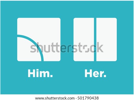  Minimalist  Funny Toilet  Signs Him Her Stock Vector 501790432 Shutterstock