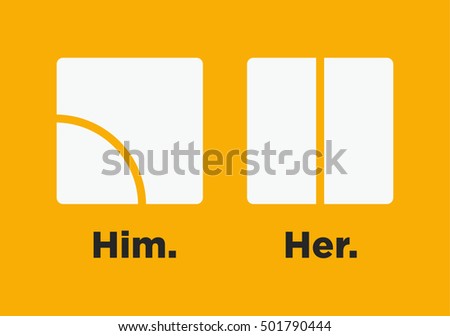  Minimalist  Funny Toilet  Signs Him Her Stock Vector 501790432 Shutterstock