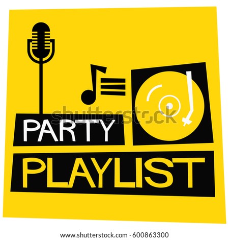 Party Playlist retro party playlist poster mic turntable stock vector 600863276 Party Playlist retro party playlist poster mic turntable stock vector 600863276