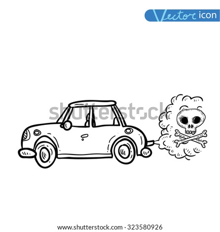 Car Emitting Smoke Vector Stock Vector 323580926 - Shutterstock