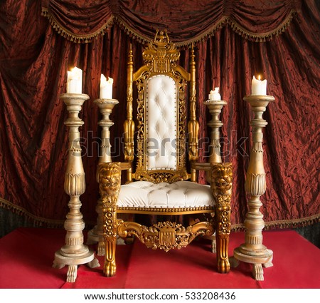 stock photo royal throne of gold on red curtain background 533208436