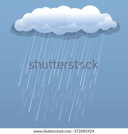 Rain cloud vector blue illustration isolated