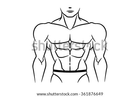 Perfect Abdominal Muscles Six Pack Bodybuilder Stock Vector 361876649