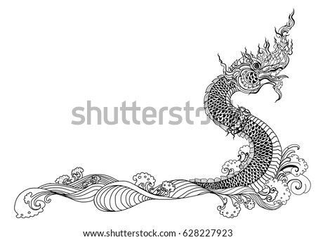 hand drawn thai dragon on water stock vector 628227923 shutterstock hand drawn thai dragon on water stock vector 628227923 shutterstock