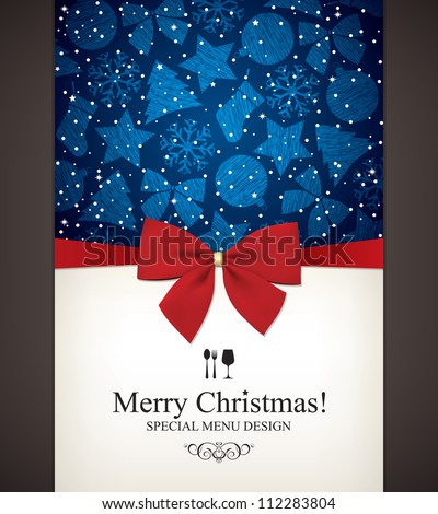 Christmas and New Year Vector greeting card