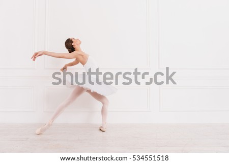 Flexible ballerina standing in semi position