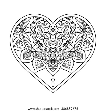 Download Heart Floral Mandala Vintage Decorative Elements Stock ...