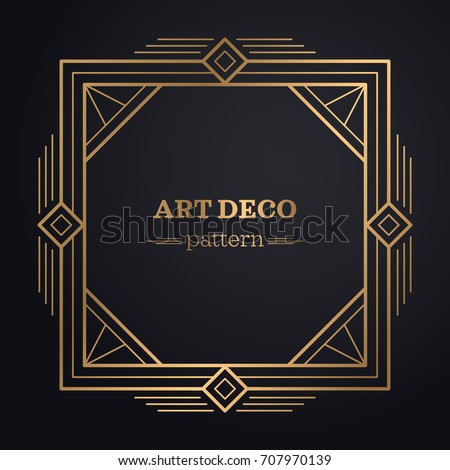  Art Deco Frame Background Stock Vector 707970139 