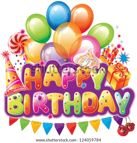 Happy Birthday Vertical Cards Stock Vector 124587364 - Shutterstock