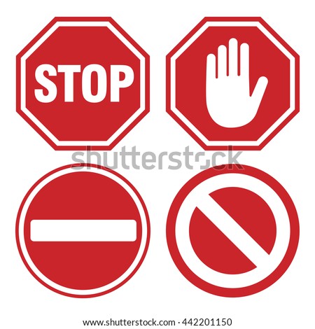 Vector Stop Sign Icons Stock Vector 442201150 - Shutterstock