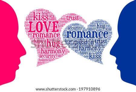 Couple Talking About Love Word Cloud Tag Concept In Vector Couple Talking About Love Word Cloud Tag Concept In Vector