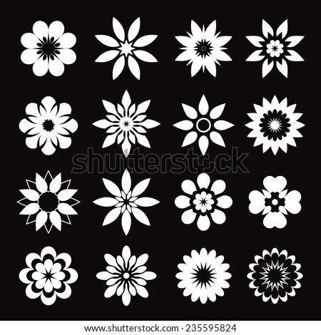 Flower Vector Black White Stock Vector 135150803 - Shutterstock