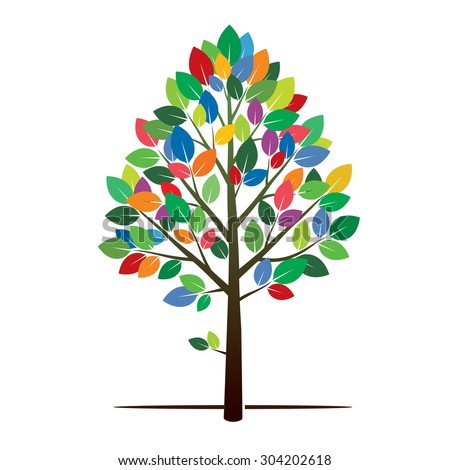 Tree Colorful Leaf Stock Vector 417000847 - Shutterstock