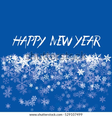 White Vector Snowflakes Happy New Year Stock Vector 529107499 - Shutterstock