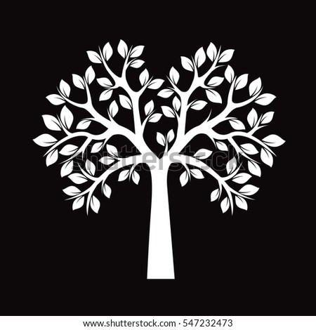 White Tree Vector Illustration Stock Vector 547232473 - Shutterstock