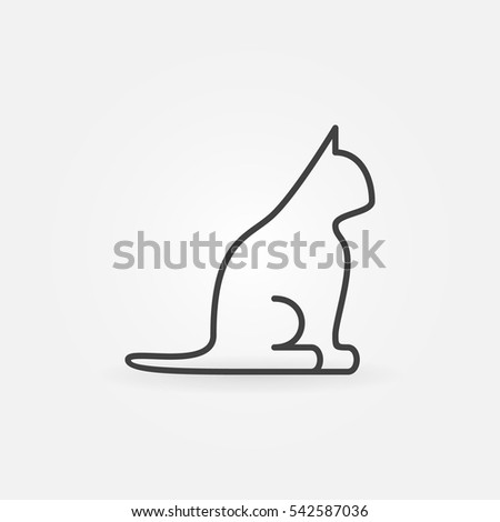 Cat Line Icon Vector Outline Concept Stock Vector 542587036 - Shutterstock