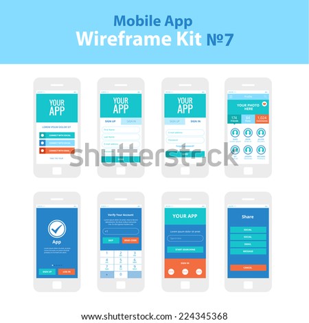 Material Design  Ui Ux Gui Layout Stock Vector 439525720 