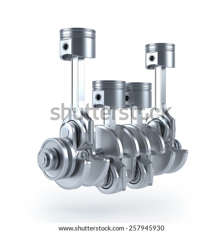 V4 Engine Pistons Crankshaft Isolated On Stock Illustration 443040694 ...