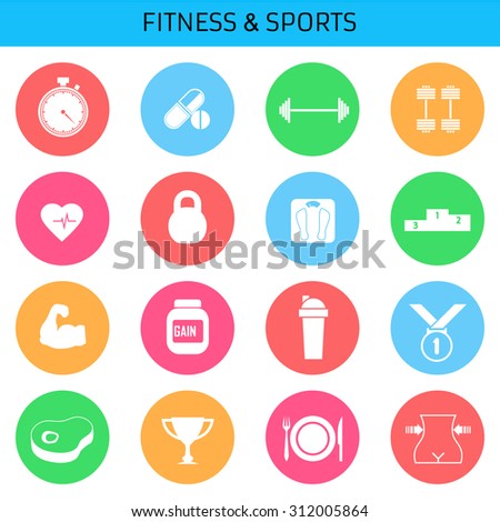 Fitness Icons Button