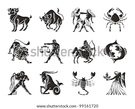 Zodiac Signs Texts English Spanish Stock Vector 88834036 - Shutterstock