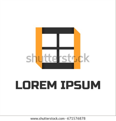 Window vector icon, logo design