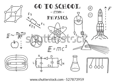 Physics Hand Sketches On Theme Physics Stock Vector 527873959 ...