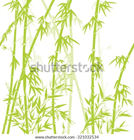 vector background with green bamboo stems (seamless bamboo background, bamboo vector illustration, silhouette of bamboo trees background)