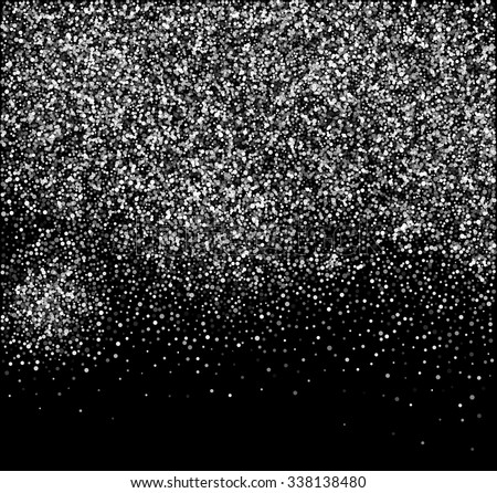 Falling Snow on the Black Background. Christmas Holiday Mood Background. New Year Weather Background, Vector Illustration.