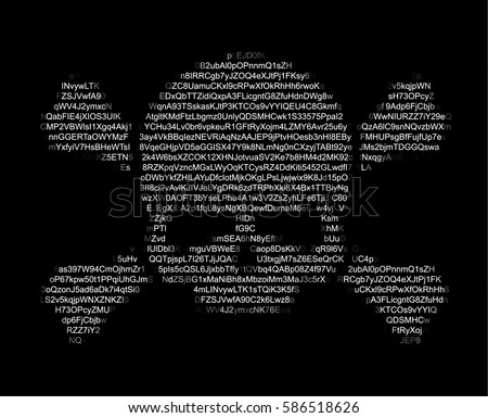 Skull Crossed Bones Ascii Art Danger Stock Vector 586518626 - Shutterstock