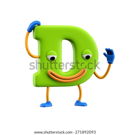 Funny Alphabet Character Letter D Isolated Stock Illustration 271892093 ...