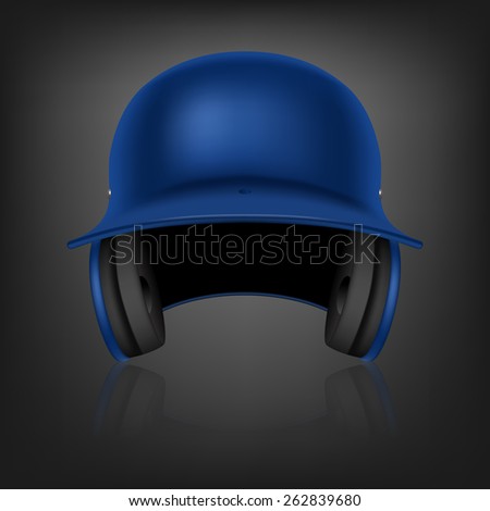 Classic Baseball Black Helmet Front View Stock Vector 262596938 ...