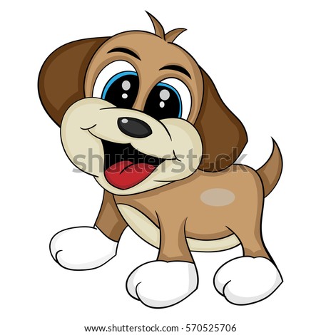 Illustration Isolated Cartoon Cute Brown Dog Stock Vector 570525706 ...