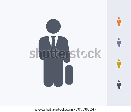 Businessman Holding Briefcase - Carbon Icons. A professional, pixel-aligned icon.