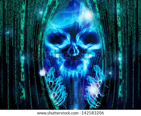 Hacker Attack Background Skull Stock Illustration 142583206 - Shutterstock