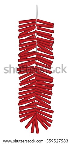 red chinese firecrackers vector on a white background