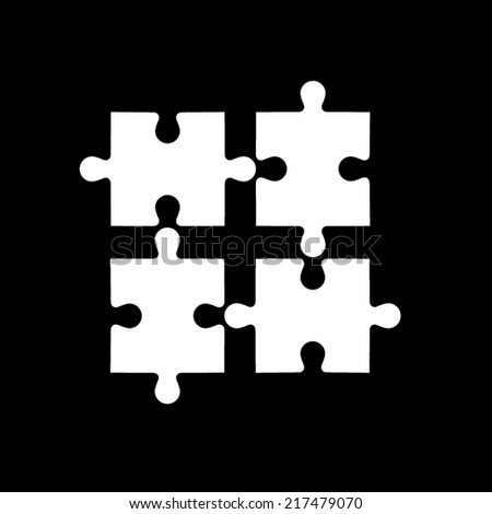 Four Puzzle Pieces Vector Illustration Isolated Stock Vector 290609267