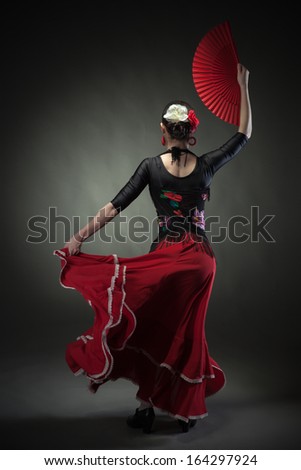 Young Woman Dancing Flamenco Castanets Isolated Stock Photo 79565017 ...