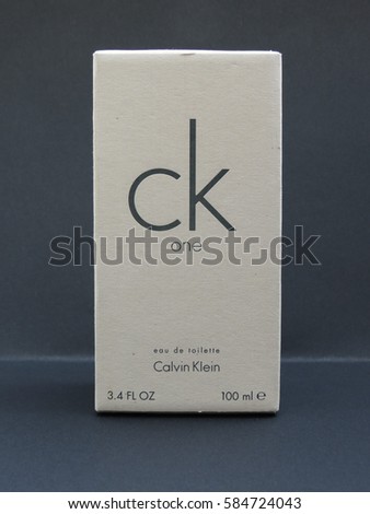PARIS, FRANCE - CIRCA JUNE 2016: Calvin Klein One unisex eau de toilette,one of the evergreen bestselling perfumes worldwide