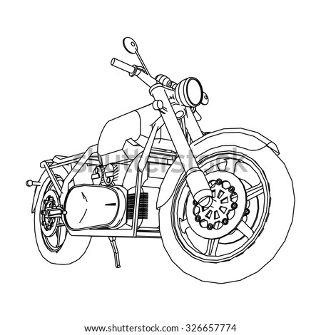 Motorcycle Poster Illustration Hand Drawing Sketch Stock Illustration